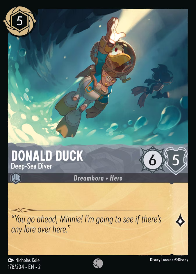 Donald Duck - Deep-Sea Diver — Rise of the Floodborn #178 (Disney Lorcana card)