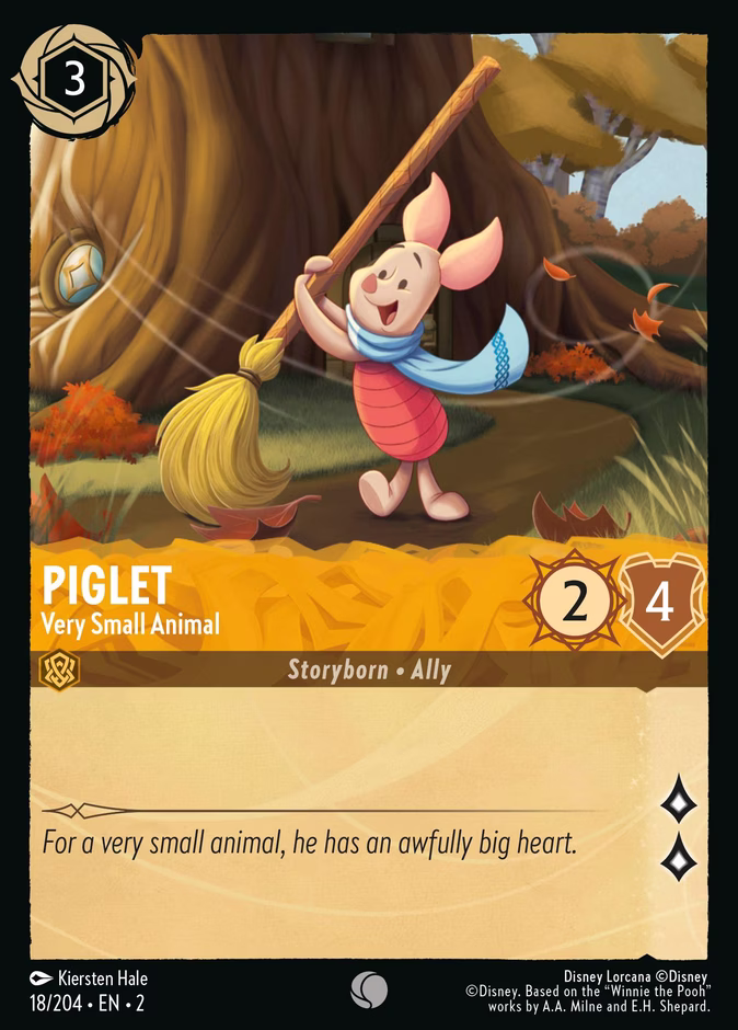 Piglet - Very Small Animal — Rise of the Floodborn #18 (Disney Lorcana card)