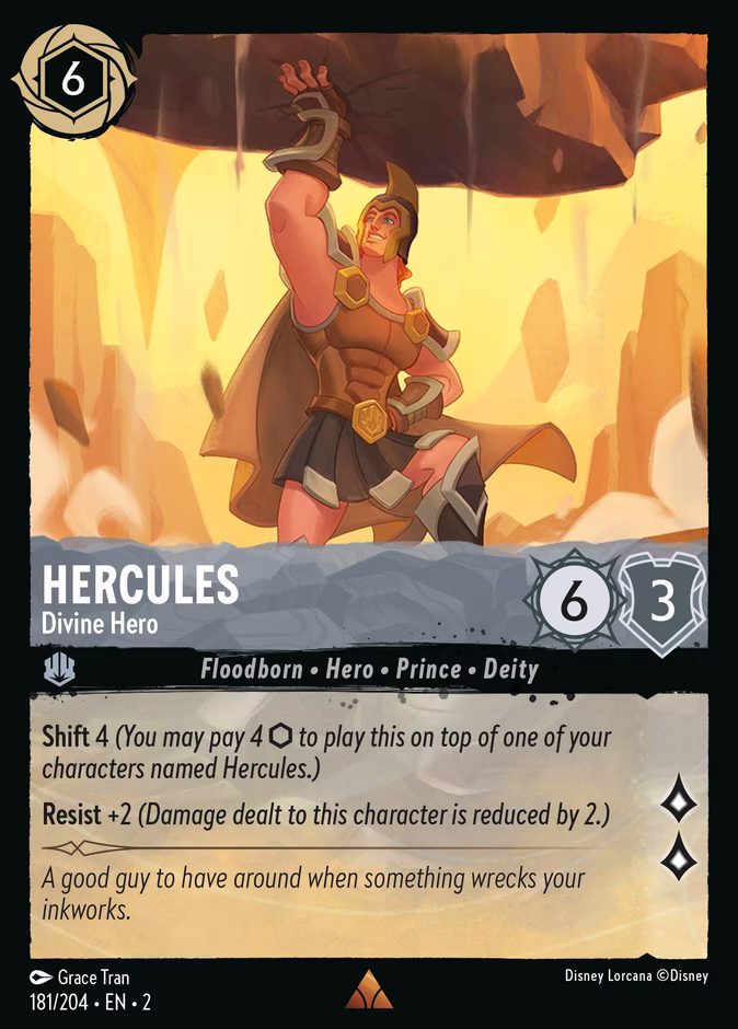 Hercules - Divine Hero — Rise of the Floodborn #181 (Disney Lorcana card)