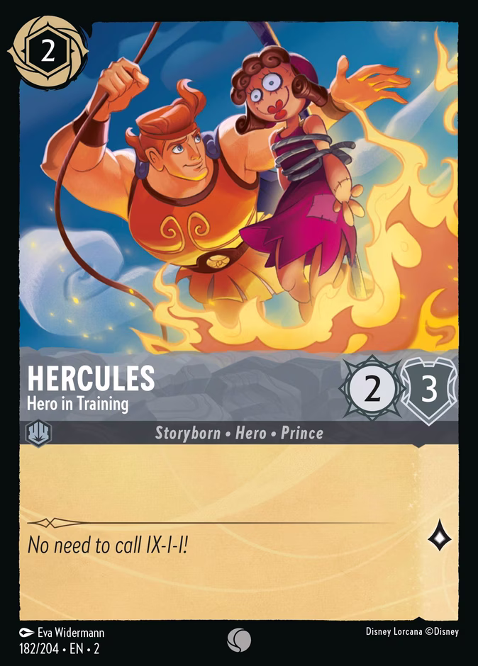 Hercules - Hero in Training — Rise of the Floodborn #182 (Disney Lorcana card)