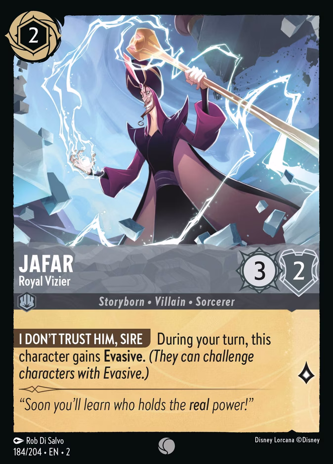 Jafar - Royal Vizier — Rise of the Floodborn #184 (Disney Lorcana card)