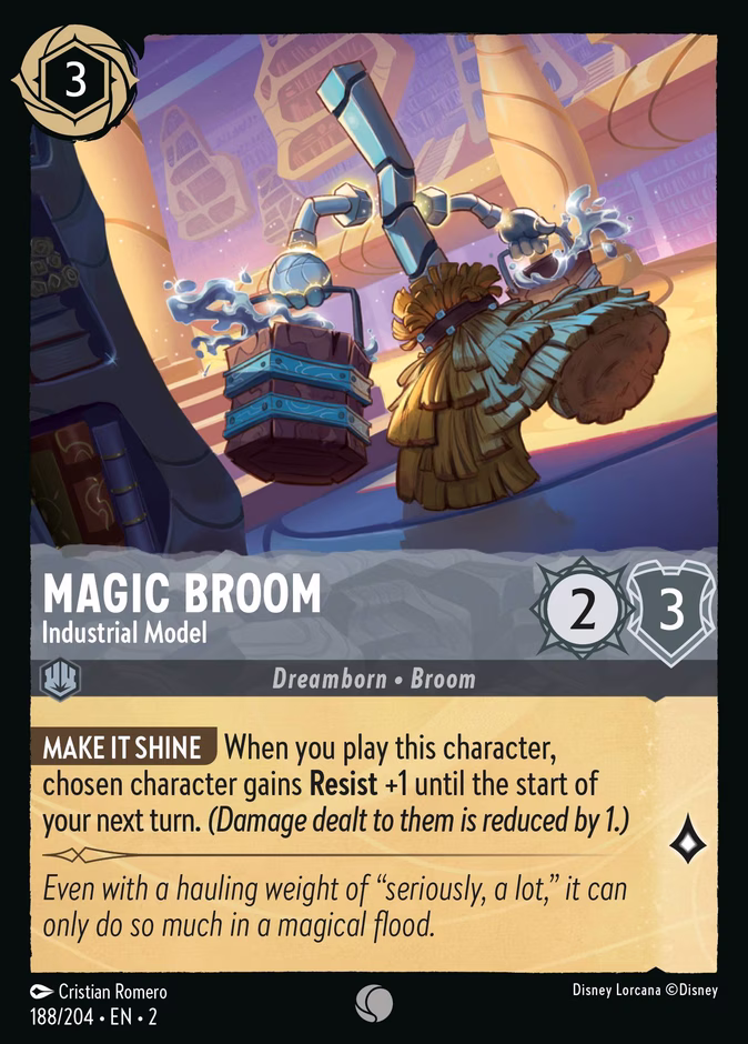 Magic Broom - Industrial Model — Rise of the Floodborn #188 (Disney Lorcana card)