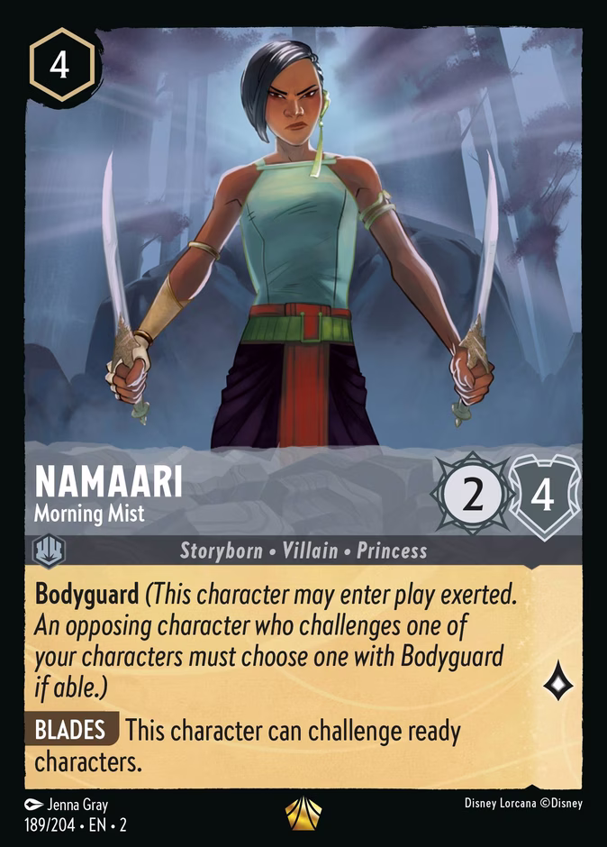 Namaari - Morning Mist — Rise of the Floodborn #189 (Disney Lorcana card)