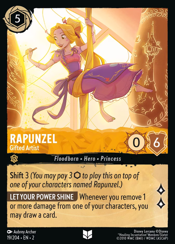 Rapunzel - Gifted Artist — Rise of the Floodborn #19 (Disney Lorcana card)