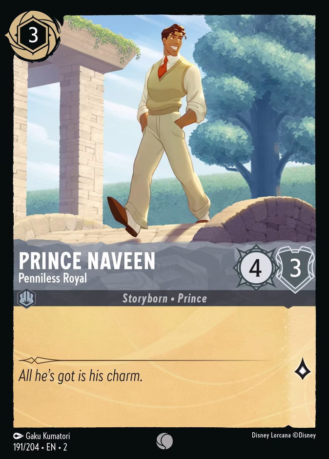 Prince Naveen - Penniless Royal — Rise of the Floodborn #191 (Disney Lorcana card)