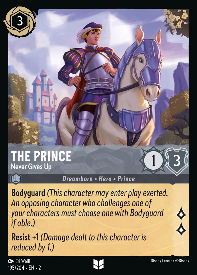 The Prince - Never Gives Up — Rise of the Floodborn #195 (Disney Lorcana card)
