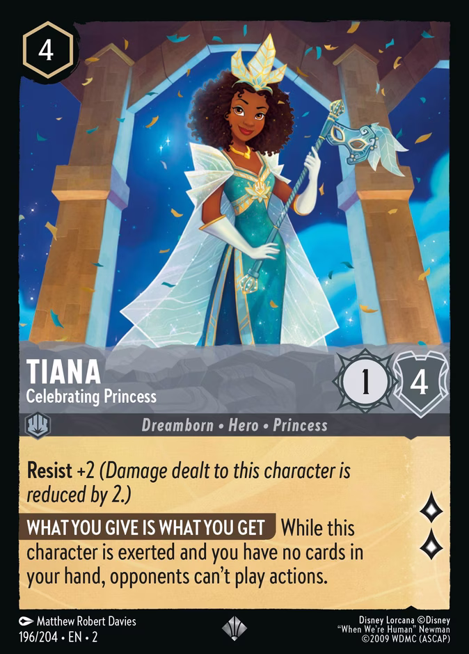Tiana - Celebrating Princess — Rise of the Floodborn #196 (Disney Lorcana card)