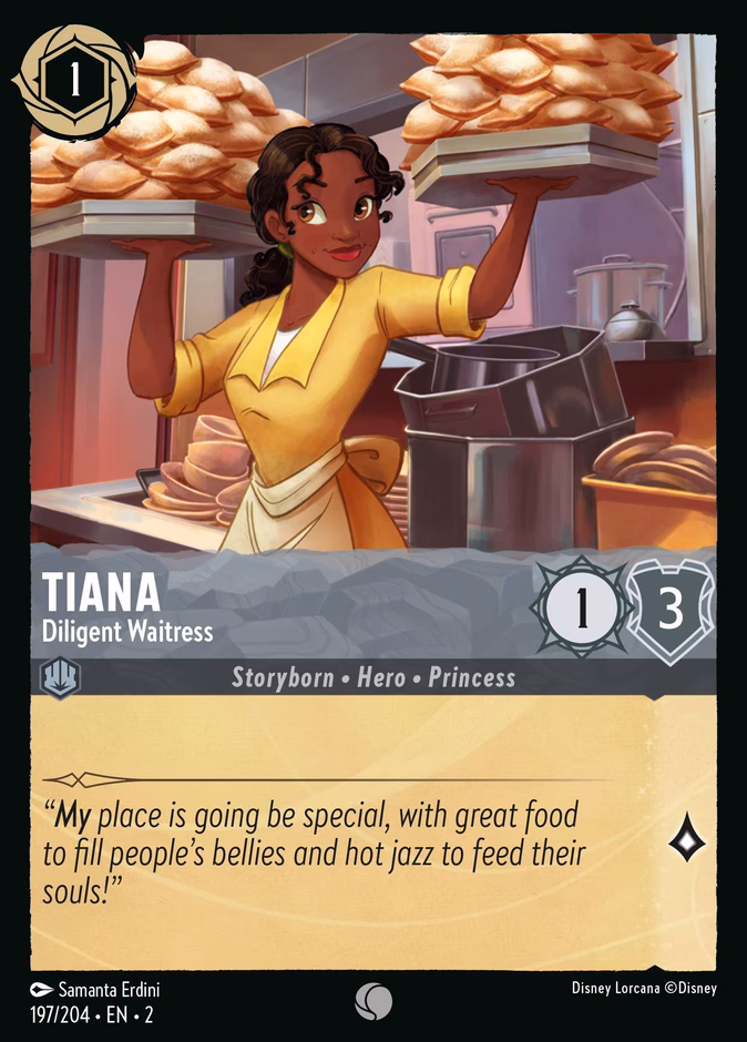 Tiana - Diligent Waitress — Rise of the Floodborn #197 (Disney Lorcana card)