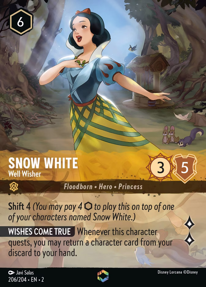 Snow White - Well Wisher — Rise of the Floodborn #206 (Disney Lorcana card)