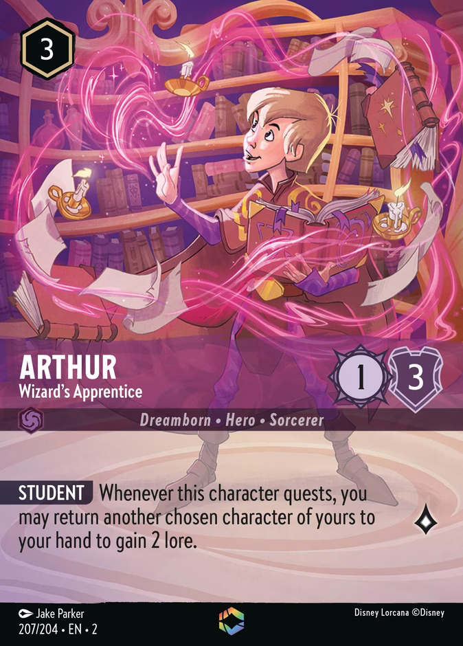Arthur - Wizard's Apprentice — Rise of the Floodborn #207 (Disney Lorcana card)