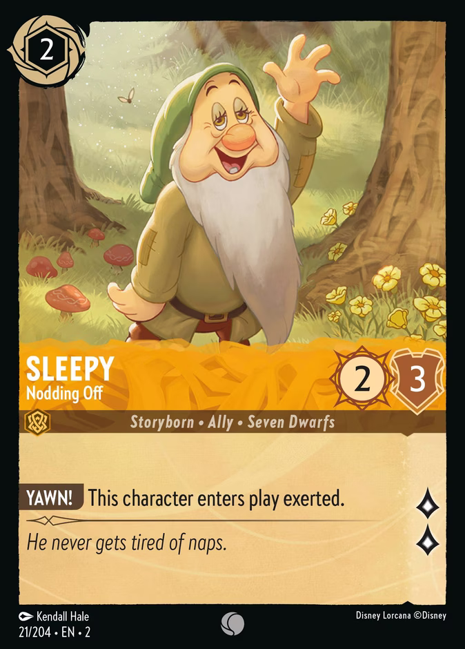 Sleepy - Nodding Off — Rise of the Floodborn #21 (Disney Lorcana card)
