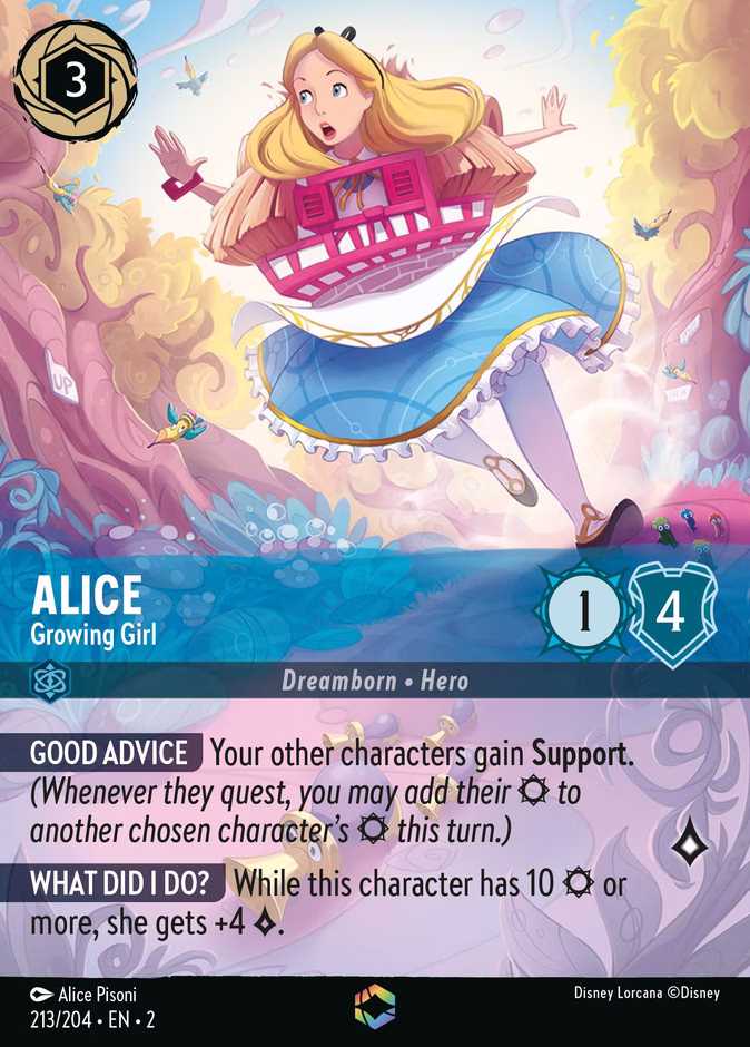 Alice - Growing Girl — Rise of the Floodborn #213 (Disney Lorcana card)