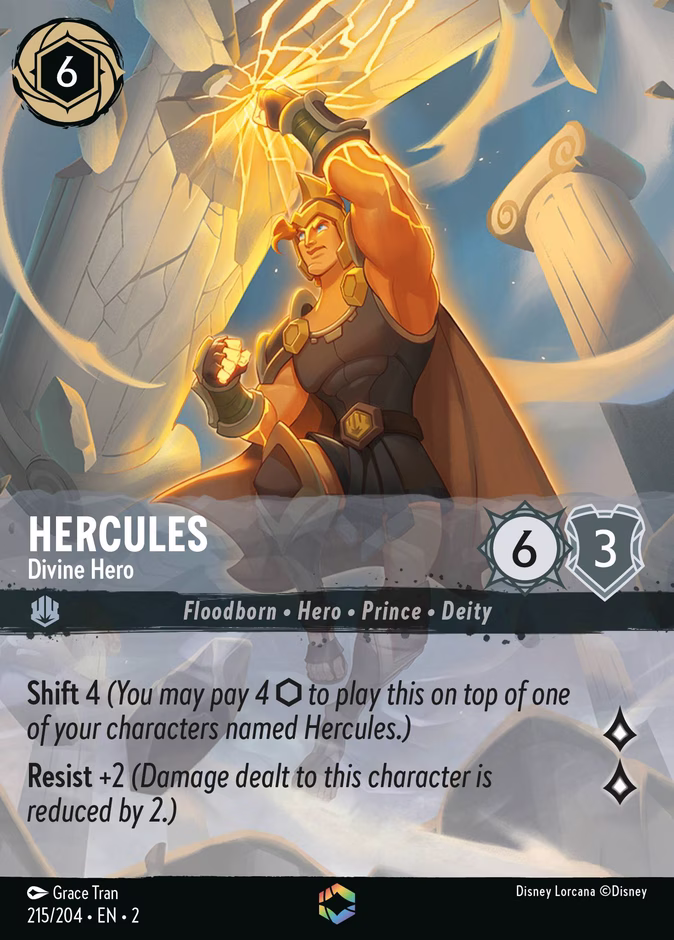 Hercules - Divine Hero — Rise of the Floodborn #215 (Disney Lorcana card)