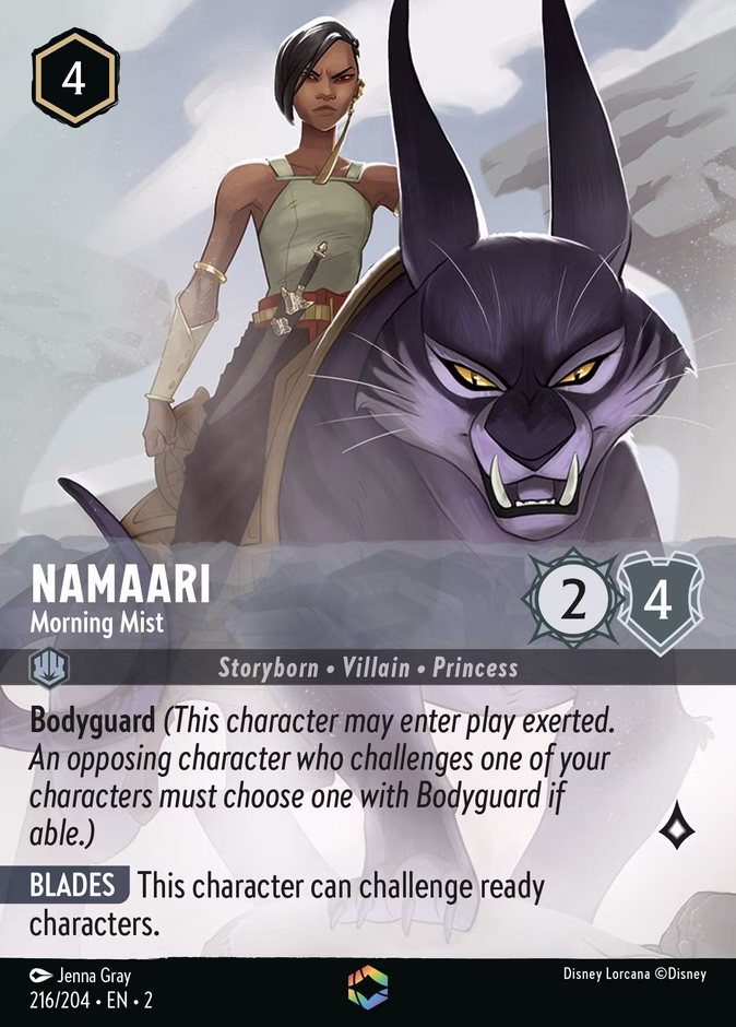 Namaari - Morning Mist — Rise of the Floodborn #216 (Disney Lorcana card)
