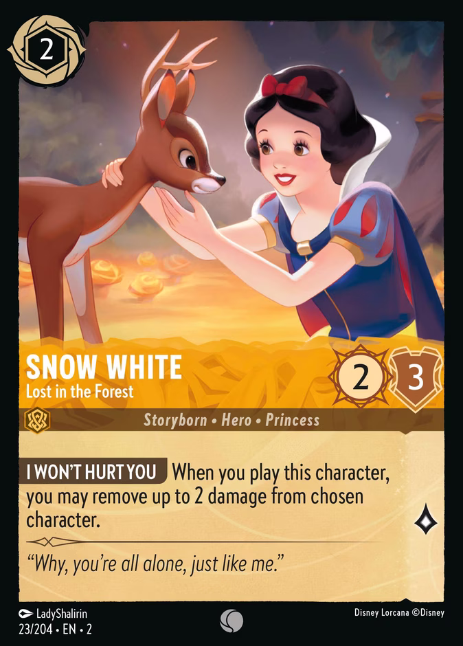 Snow White - Lost in the Forest — Rise of the Floodborn #23 (Disney Lorcana card)