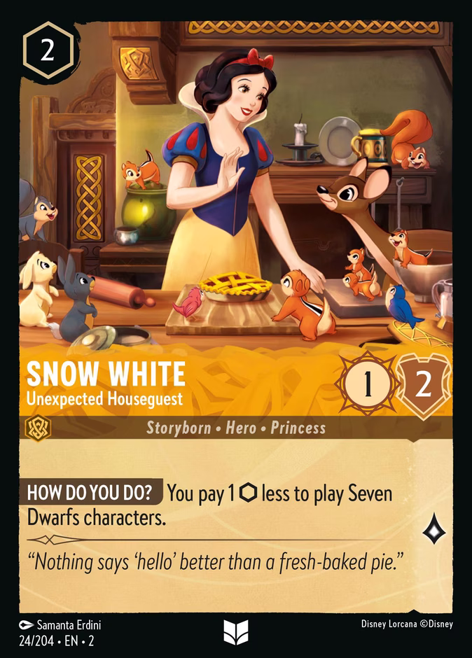 Snow White - Unexpected Houseguest — Rise of the Floodborn #24 (Disney Lorcana card)