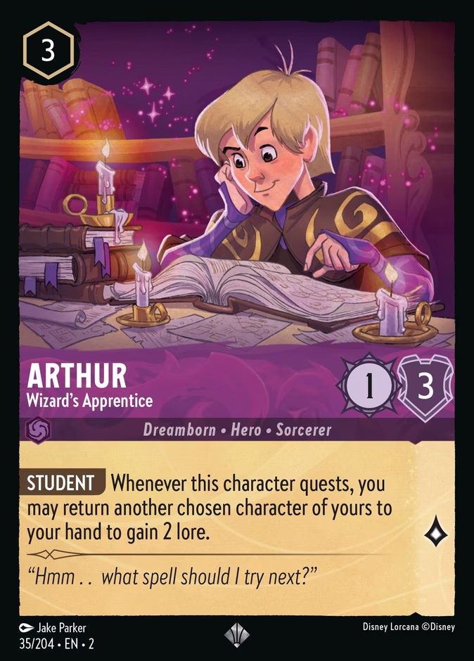 Arthur - Wizard's Apprentice — Rise of the Floodborn #35 (Disney Lorcana card)