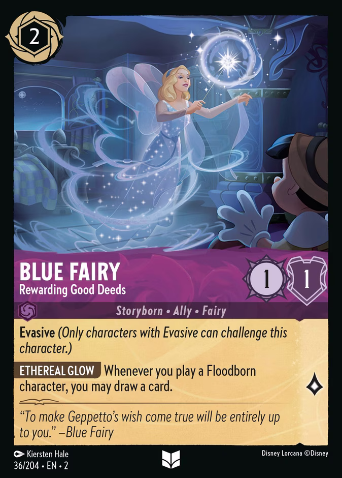 Blue Fairy - Rewarding Good Deeds — Rise of the Floodborn #36 (Disney Lorcana card)