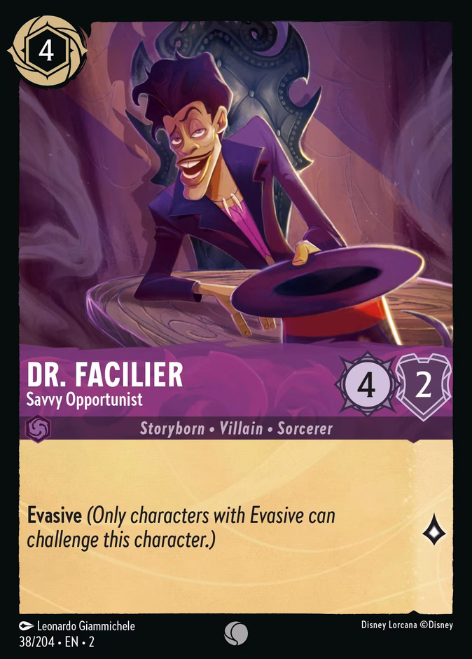 Dr. Facilier - Savvy Opportunist — Rise of the Floodborn #38 (Disney Lorcana card)