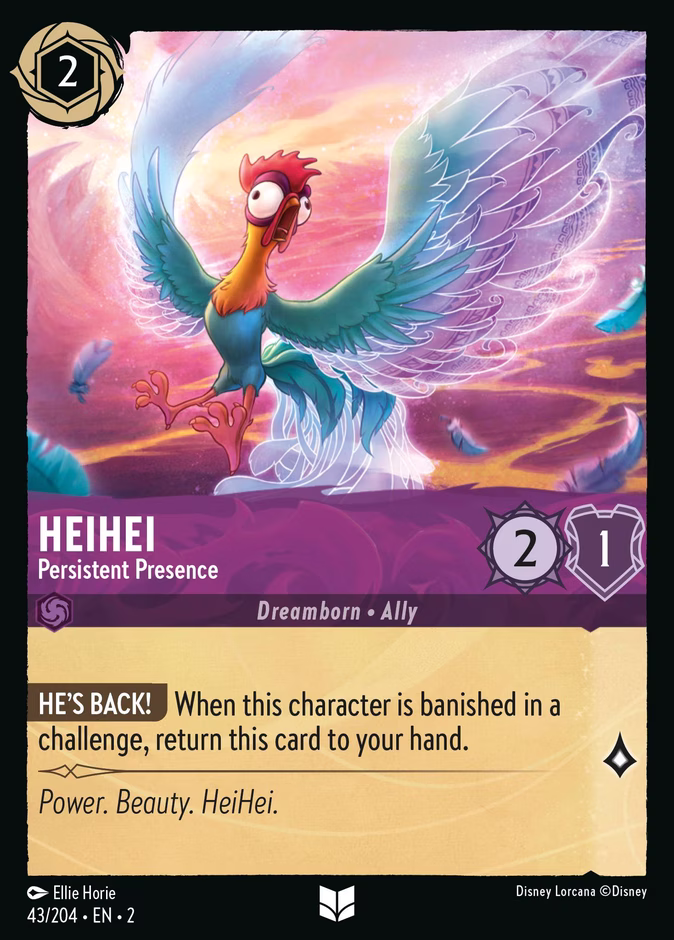 HeiHei - Persistent Presence — Rise of the Floodborn #43 (Disney Lorcana card)