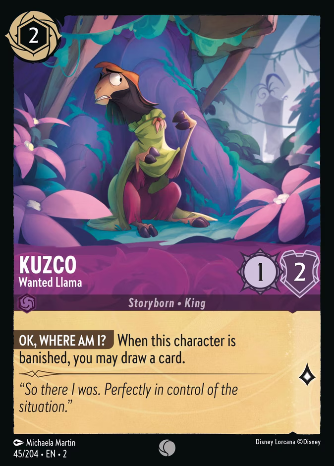 Kuzco - Wanted Llama — Rise of the Floodborn #45 (Disney Lorcana card)