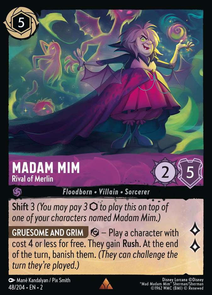Madam Mim - Rival of Merlin — Rise of the Floodborn #48 (Disney Lorcana card)