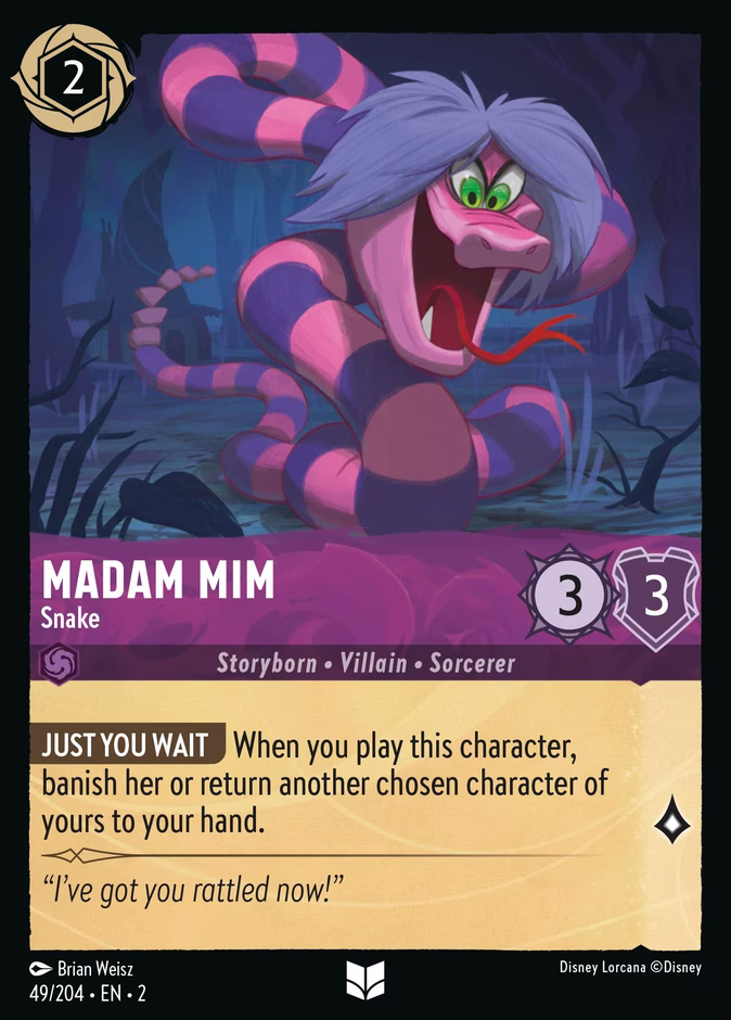 Madam Mim - Snake — Rise of the Floodborn #49 (Disney Lorcana card)