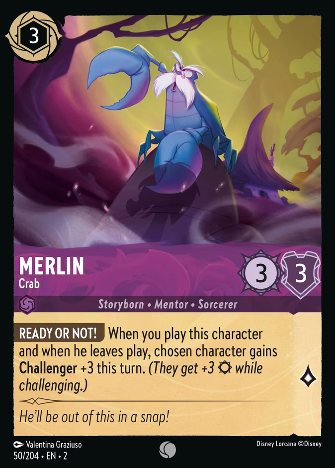 Merlin - Crab — Rise of the Floodborn #50 (Disney Lorcana card)