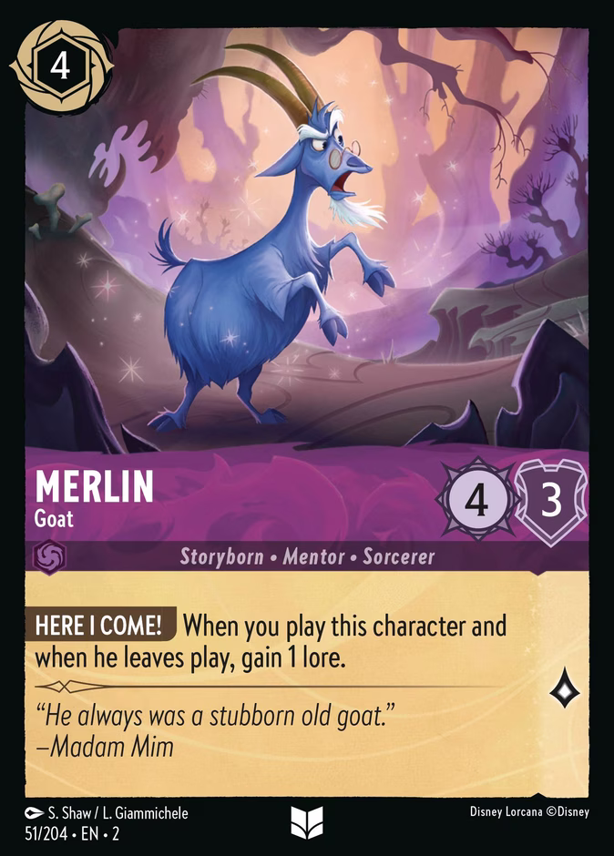 Merlin - Goat — Rise of the Floodborn #51 (Disney Lorcana card)