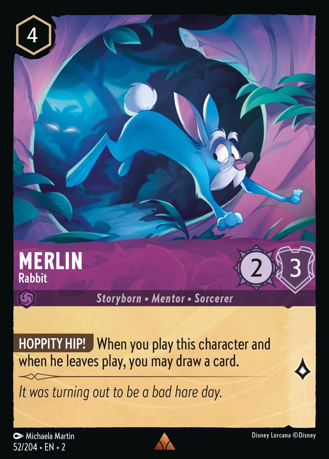 Merlin - Rabbit — Rise of the Floodborn #52 (Disney Lorcana card)