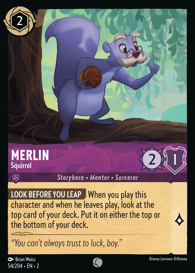 Merlin - Squirrel — Rise of the Floodborn #54 (Disney Lorcana card)