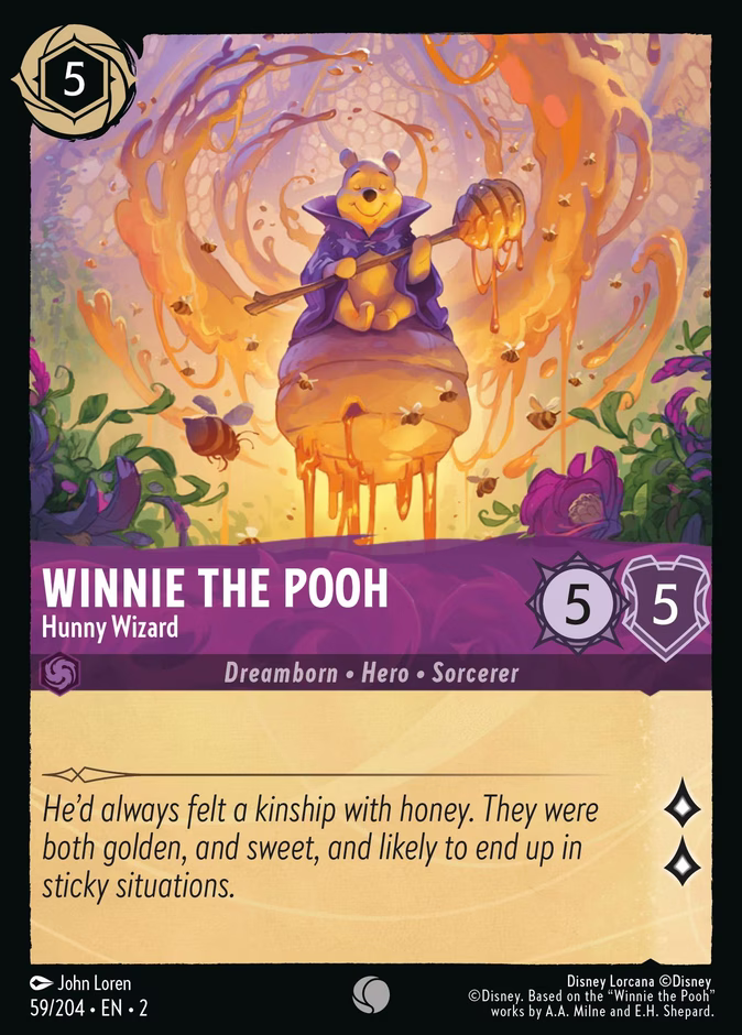 Winnie the Pooh - Hunny Wizard — Rise of the Floodborn #59 (Disney Lorcana card)