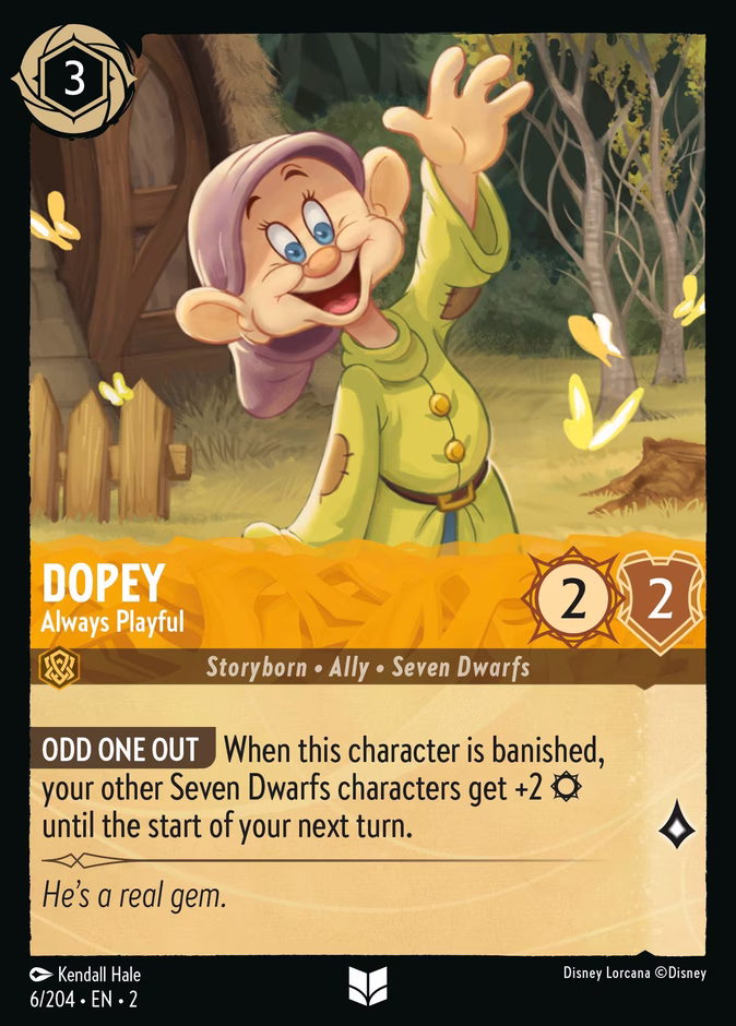 Dopey - Always Playful — Rise of the Floodborn #6 (Disney Lorcana card)