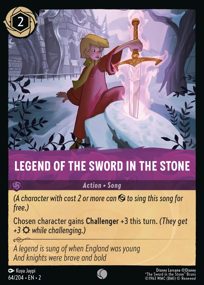 Legend of the Sword in the Stone — Rise of the Floodborn #64 (Disney Lorcana card)