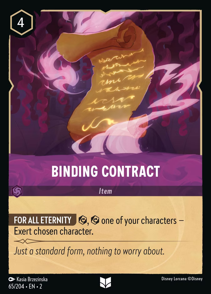 Binding Contract — Rise of the Floodborn #65 (Disney Lorcana card)