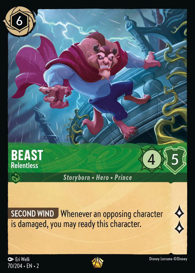 Beast - Relentless — Rise of the Floodborn #70 (Disney Lorcana card)