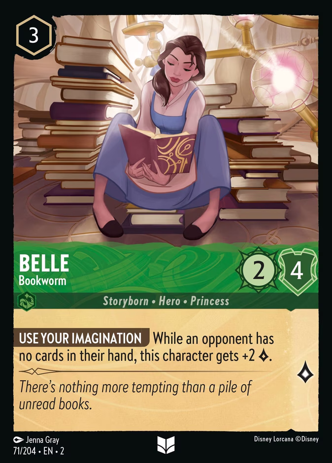 Belle - Bookworm — Rise of the Floodborn #71 (Disney Lorcana card)