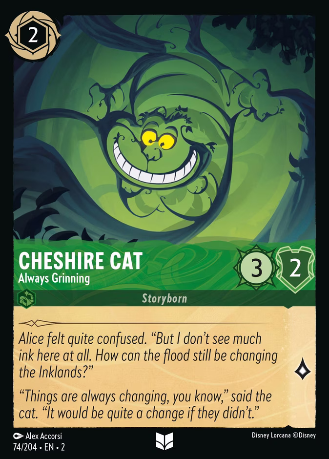 Cheshire Cat - Always Grinning — Rise of the Floodborn #74 (Disney Lorcana card)