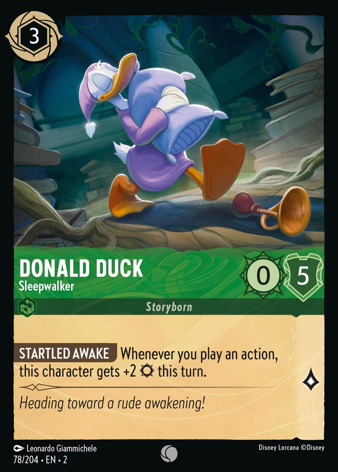 Donald Duck - Sleepwalker — Rise of the Floodborn #78 (Disney Lorcana card)