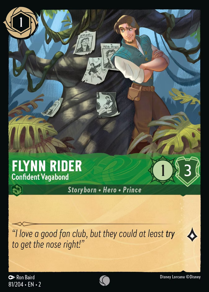 Flynn Rider - Confident Vagabond — Rise of the Floodborn #81 (Disney Lorcana card)