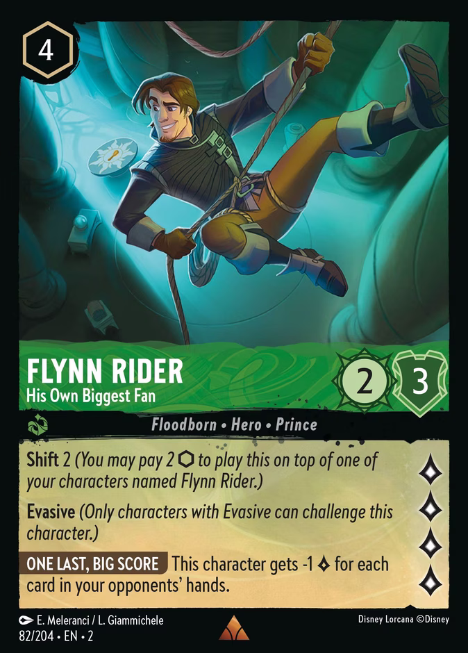 Flynn Rider - His Own Biggest Fan — Rise of the Floodborn #82 (Disney Lorcana card)