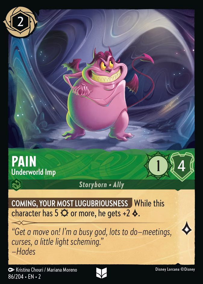 Pain - Underworld Imp — Rise of the Floodborn #86 (Disney Lorcana card)