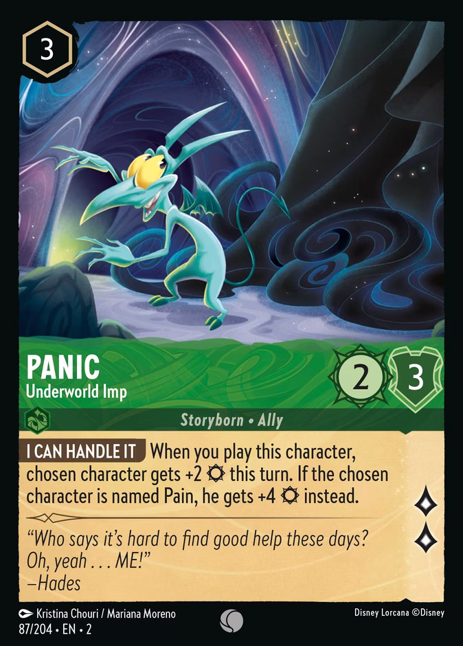 Panic - Underworld Imp — Rise of the Floodborn #87 (Disney Lorcana card)