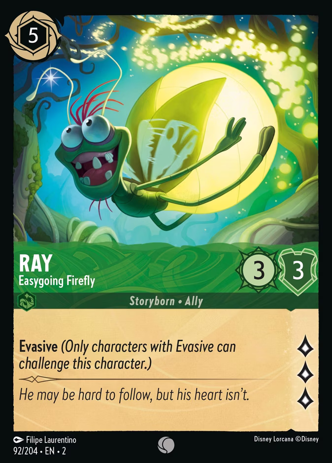 Ray - Easygoing Firefly — Rise of the Floodborn #92 (Disney Lorcana card)