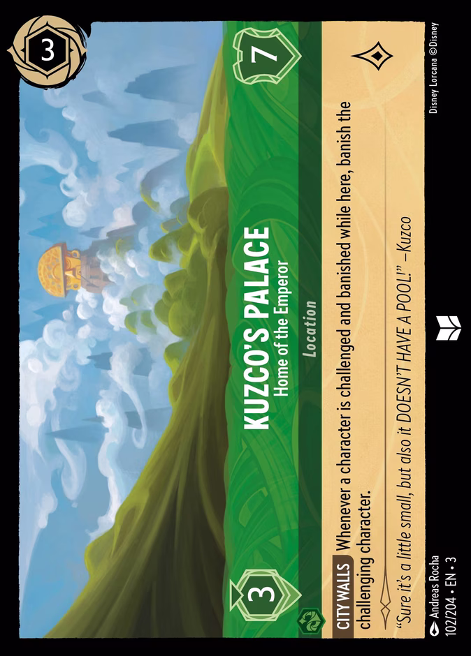Kuzco's Palace - Home of the Emperor — Into the Inklands #102 (Disney Lorcana card)
