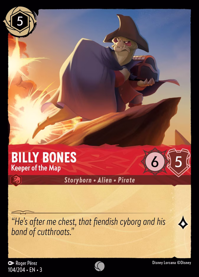 Billy Bones - Keeper of the Map — Into the Inklands #104 (Disney Lorcana card)