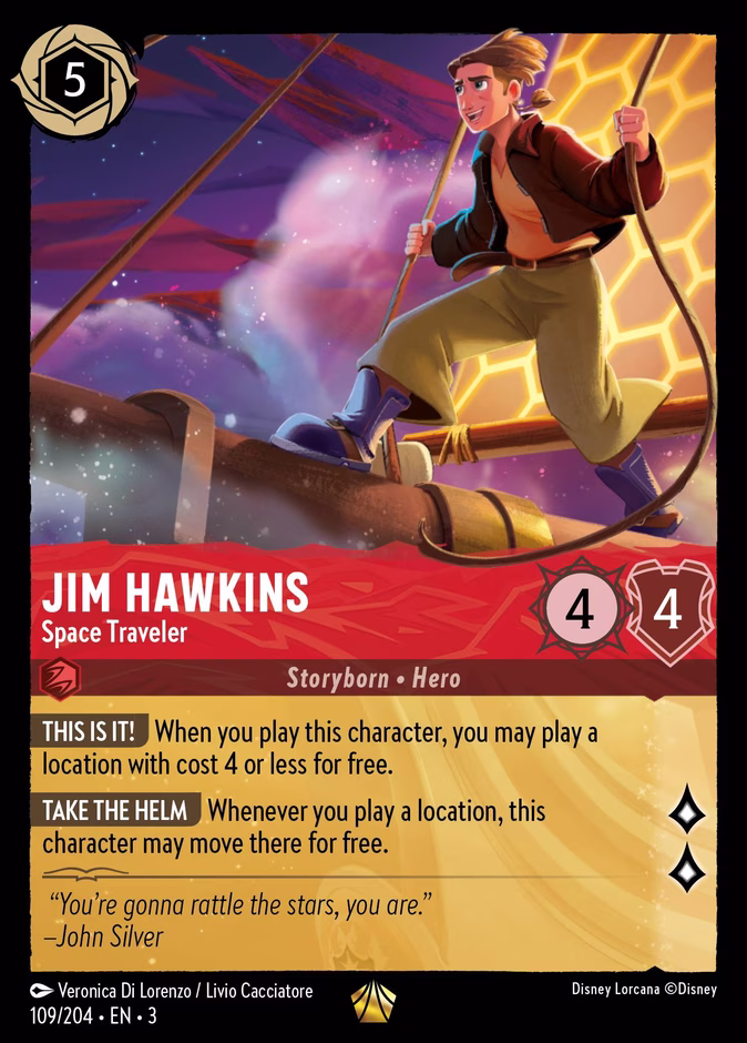 Jim Hawkins - Space Traveler — Into the Inklands #109 (Disney Lorcana card)