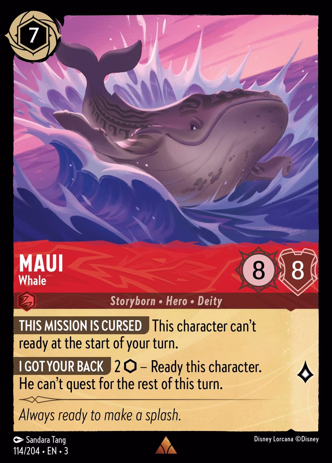 Maui - Whale — Into the Inklands #114 (Disney Lorcana card)