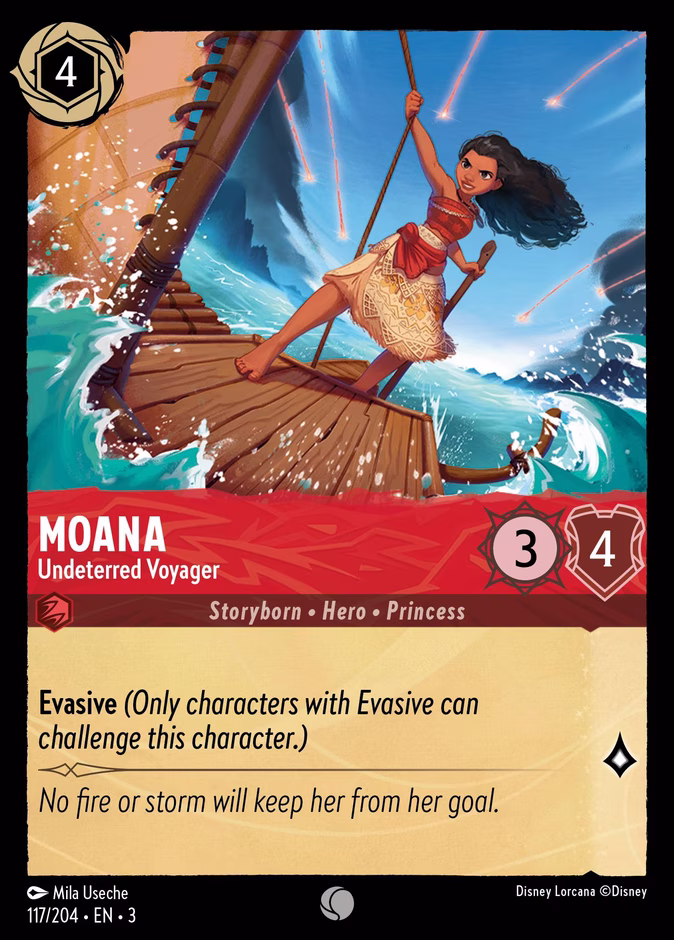 Moana - Undeterred Voyager — Into the Inklands #117 (Disney Lorcana card)