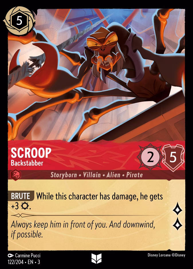 Scroop - Backstabber — Into the Inklands #122 (Disney Lorcana card)